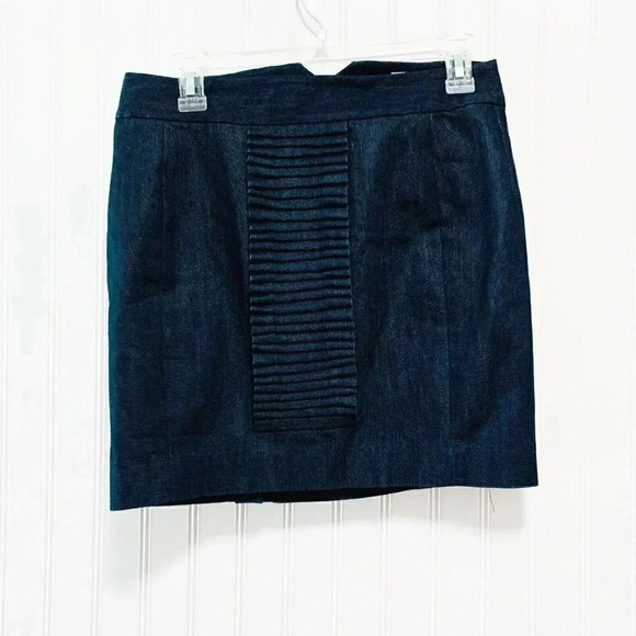 Anthro Leifsdottir Pleated Detail Denim Skirt - Picture 2 of 4